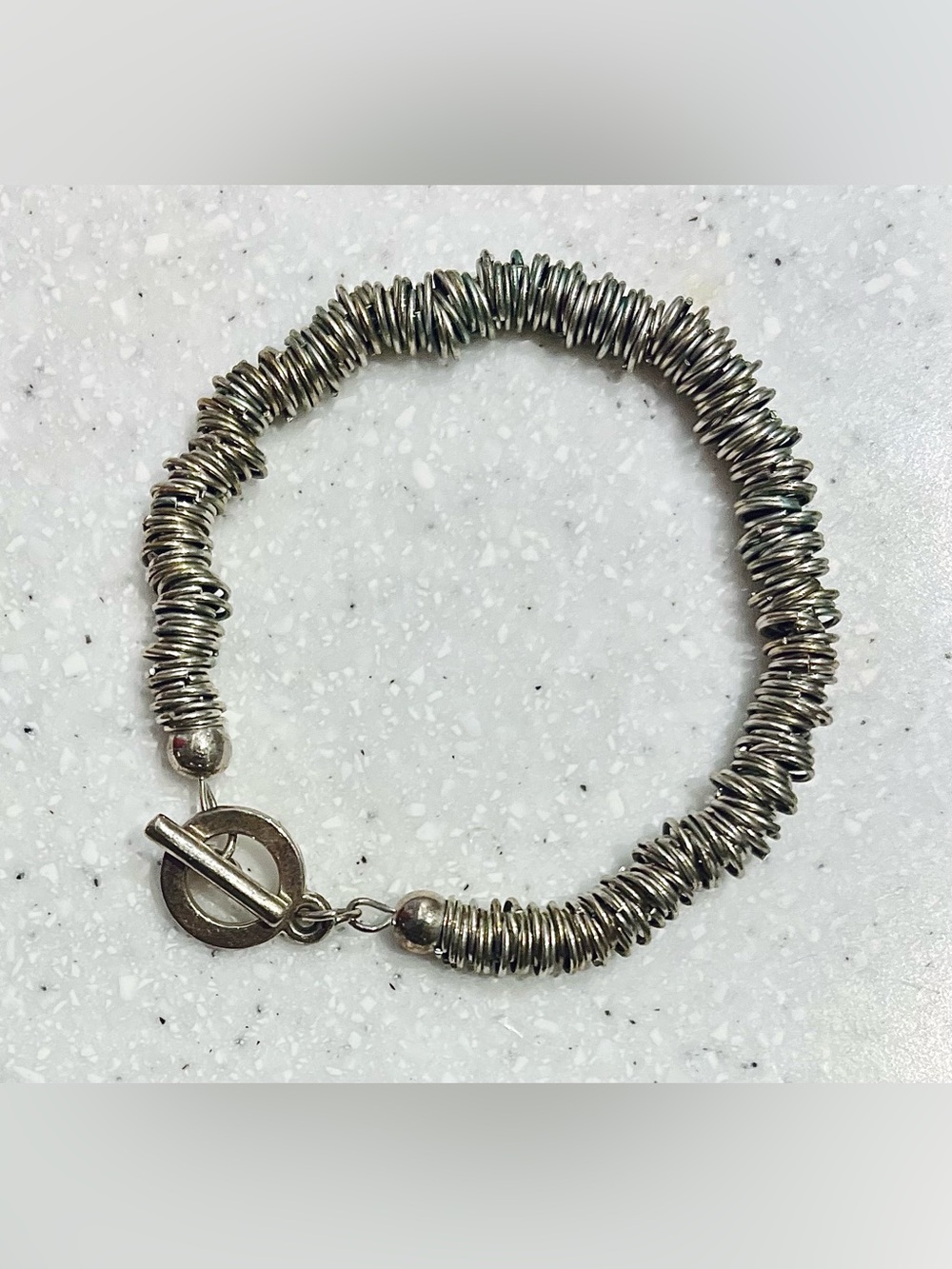Vintage Silver-Tone Disc Bracelet